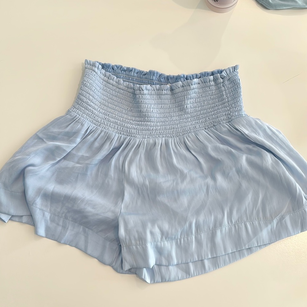 TCEC Light Blue Smocked Stretchy Shorts
